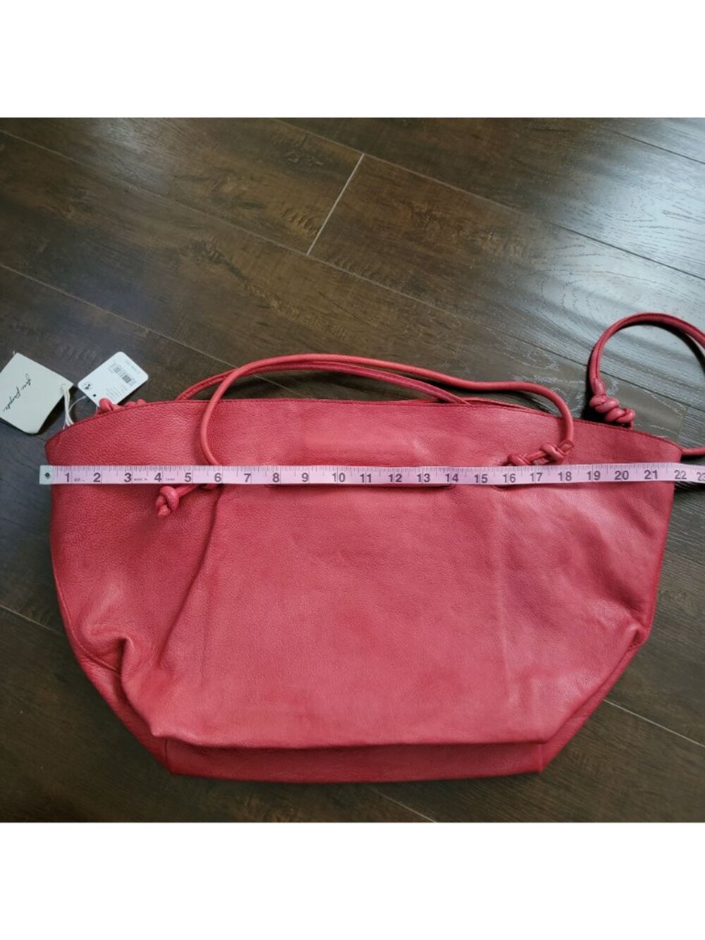 Free People Head Over Heels Tote Boho Chic Convertible Leather Red Lip - Picture 5 of 7